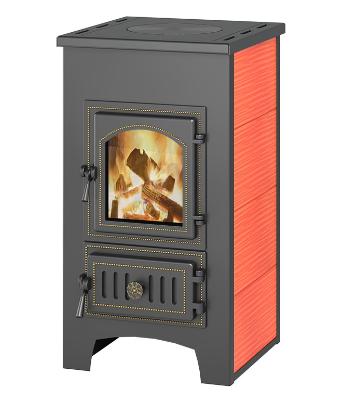 Печь-камин Везувий ПК-01 (270) с плитой красный купить за 45 500 руб.