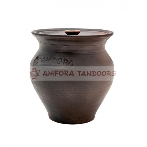 Чугунок Амфора 2л. керамический с крышкой для пост-томления в остывающем тандыре купить за 1 100 руб.