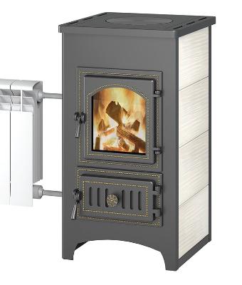 Печь-камин Везувий ПК-01 (270) с плитой и теплообменником, бежевый купить за 49 200 руб.