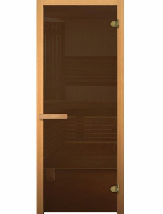 Дверь стеклянная Везувий, Бронза 190х700мм, 6мм, 2 петли, коробка осина купить за 8 100 руб.