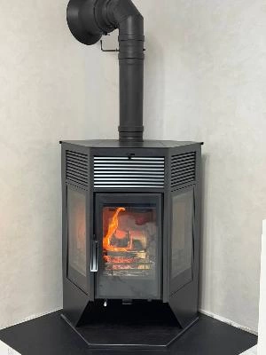 Монтаж печи-камина Hors-13 и дымохода. купить за 