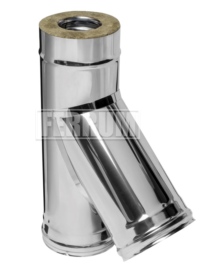 Сэндвич-тройник Ferrum 135° (430/0,8мм + нерж.) Ф120х200 купить за 2 319 руб.