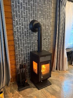 Установка печи-камина Hors 6 в дачном доме, монтаж дымохода. купить за Установка печи-камина Hors 6 в дачном доме, монтаж дымохода. купить за